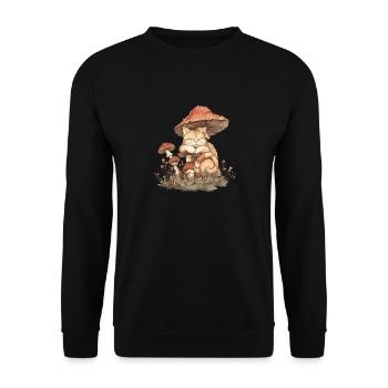 Cute cats on a toadstool - Unisex Sweatshirt - black - Front - Alina (178cm) & Michal (187cm)