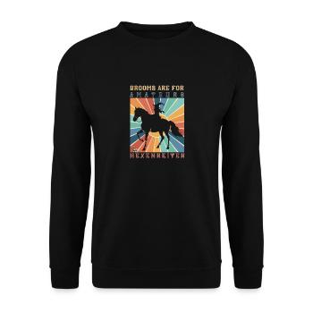 Besen sind für Amateure Hexenreiter - Unisex Pullover - Schwarz - Vorne - Alina (178cm) & Michal (187cm)