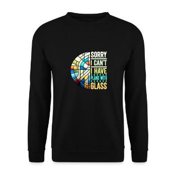 Vitrail artiste Vitrail Art - Sweat-shirt Unisexe - noir - Devant - Alina (178cm) & Michal (187cm)
