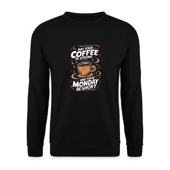Kaffee Kaffees Trinker - Unisex Pullover - Schwarz - Vorne - Alina (178cm) & Michal (187cm)