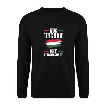 Ungar Ungarisch Ungarn - Unisex Pullover - Schwarz - Vorne - Alina (178cm) & Michal (187cm)