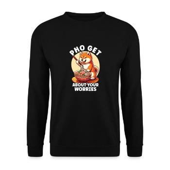 Funny Pho Shiba Inu - Unisex Sweatshirt - black - Front - Alina (178cm) & Michal (187cm)