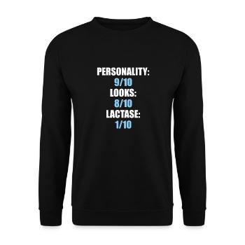 Drôle d’intolérant au lactose - Sweat-shirt Unisexe - noir - Devant - Alina (178cm) & Michal (187cm)