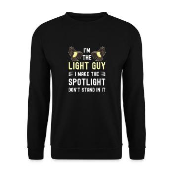 Funny Lighting Technician - Unisex Sweatshirt - black - Front - Alina (178cm) & Michal (187cm)