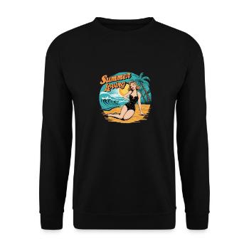 Ambiance rétro d’amour de la plage pour un - Sweat-shirt Unisexe - noir - Devant - Alina (178cm) & Michal (187cm)