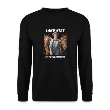FARMER FOR GENERATIONS - Unisex Sweatshirt - black - Front - Alina (178cm) & Michal (187cm)