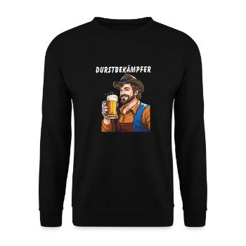 MAN BEER THIRST QUENCHER - Unisex Sweatshirt - black - Front - Alina (178cm) & Michal (187cm)
