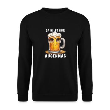 DA HILFT NUR AUGENMAß - Unisex Pullover - Schwarz - Vorne - Alina (178cm) & Michal (187cm)