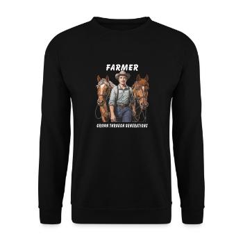 L’AGRICULTEUR A GRANDI DE GÉNÉRATION EN GÉNÉRATION - Sweat-shirt Unisexe - noir - Devant - Alina (178cm) & Michal (187cm)