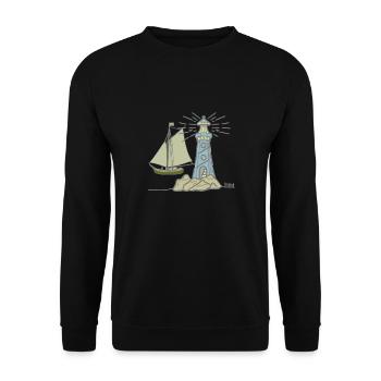 Lighthouse maritime sailing ship ship ships sea - Unisex Sweatshirt - black - Front - Alina (178cm) & Michal (187cm)