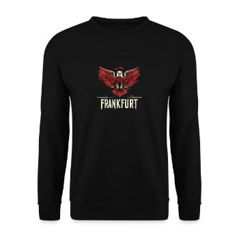 Frankfurt Adler Ausgebreitet FFM Fußballfans - Unisex Pullover - Schwarz - Vorne - Alina (178cm) & Michal (187cm)
