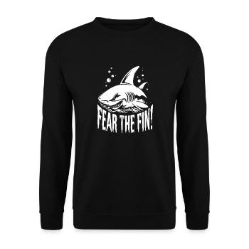 REQUIN, PEUR DE L’AILERON - Sweat-shirt Unisexe - noir - Devant - Alina (178cm) & Michal (187cm)