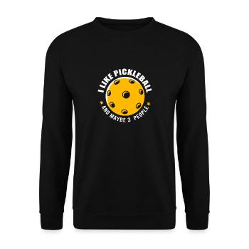 Pickleball Pickleball Pickleball - Unisex Pullover - Schwarz - Vorne - Alina (178cm) & Michal (187cm)