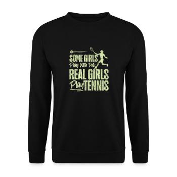 Drôle de joueur de tennis raquette fille - Sweat-shirt Unisexe - noir - Devant - Alina (178cm) & Michal (187cm)