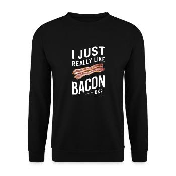 Bacon Breakfast Bacon - Unisex Sweatshirt - black - Front - Alina (178cm) & Michal (187cm)