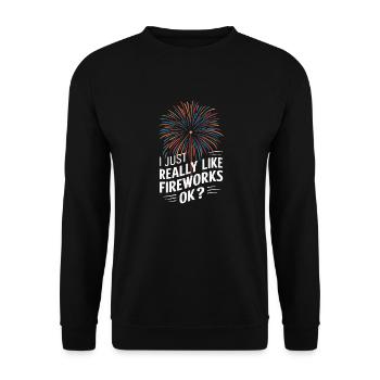 Pyrotechnics Fireworks Pyrotechnics - Unisex Sweatshirt - black - Front - Alina (178cm) & Michal (187cm)