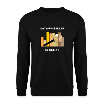 DATA WHISPERER IN ACTION - Unisex Pullover - Schwarz - Vorne - Alina (178cm) & Michal (187cm)