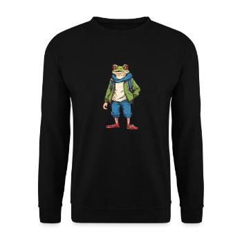 Frog - Unisex Sweatshirt - black - Front - Alina (178cm) & Michal (187cm)