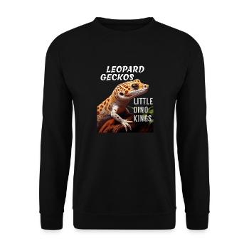 LEOPARD GECKOS LITTLE DINO KINGS - Unisex Pullover - Schwarz - Vorne - Alina (178cm) & Michal (187cm)