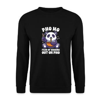Funny Pho Cute Panda Eating Pho - Unisex Sweatshirt - black - Front - Alina (178cm) & Michal (187cm)
