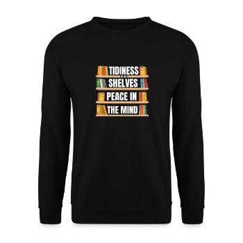 Bibliotheksassistent - Unisex Pullover - Schwarz - Vorne - Alina (178cm) & Michal (187cm)