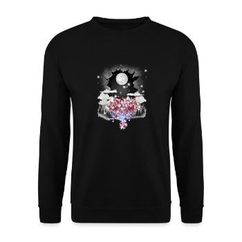 mystical nature mountains spring tree trees - Unisex Sweatshirt - black - Front - Alina (178cm) & Michal (187cm)