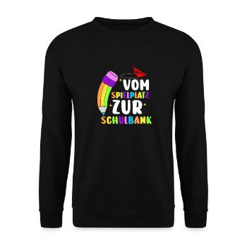 First Grade Elementary School Back to School Gift - Unisex Sweatshirt - black - Front - Alina (178cm) & Michal (187cm)
