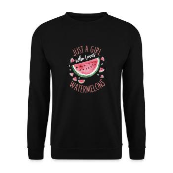Watermelon Melon Fruit - Unisex Sweatshirt - black - Front - Alina (178cm) & Michal (187cm)