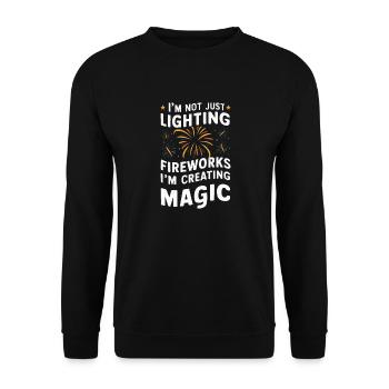Pyrotechnie Feux d’artifice Pyrotechnie - Sweat-shirt Unisexe - noir - Devant - Alina (178cm) & Michal (187cm)