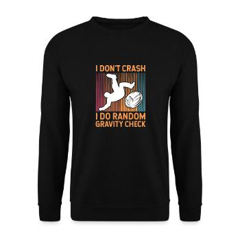 I don't crash I do random gravity check Design - Unisex Sweatshirt - black - Front - Alina (178cm) & Michal (187cm)