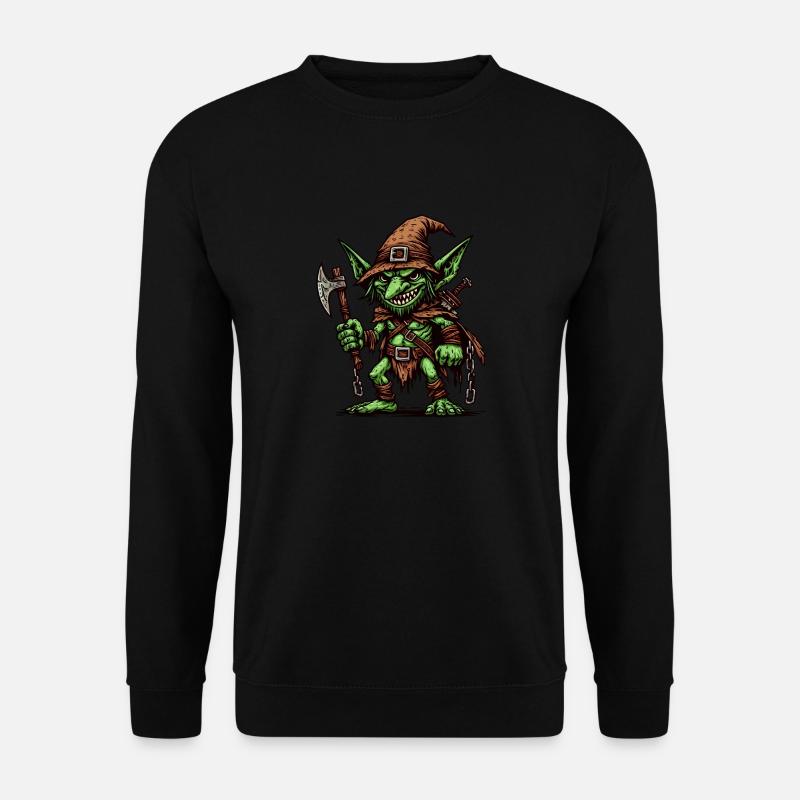 Goblincore, Gruseliger Goblin, Troll & Kobold - Unisex Pullover - Schwarz