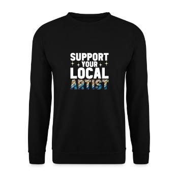 Vitrail artiste Vitrail Art - Sweat-shirt Unisexe - noir - Devant - Alina (178cm) & Michal (187cm)