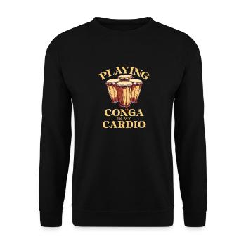 Playing Conga Is My Cardio - Sunset And - Unisex Sweatshirt - black - Front - Alina (178cm) & Michal (187cm)