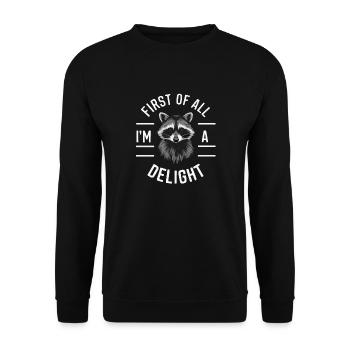 Raccoon - Unisex Sweatshirt - black - Front - Alina (178cm) & Michal (187cm)