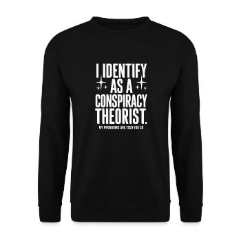 Conspiracy theorist Conspiracy theory - Unisex Sweatshirt - black - Front - Alina (178cm) & Michal (187cm)