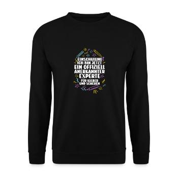 Cadeau de rentrée scolaire pour l’école primaire de première année - Sweat-shirt Unisexe - noir - Devant - Alina (178cm) & Michal (187cm)
