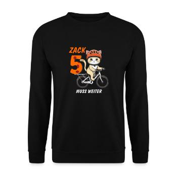 CAT BIKE MUST CONTINUE ZACK FIVE - Unisex Sweatshirt - black - Front - Alina (178cm) & Michal (187cm)