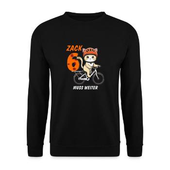 CAT BIKE MUST CONTINUE ZACK SIX - Unisex Sweatshirt - black - Front - Alina (178cm) & Michal (187cm)