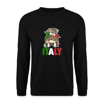 Italie Italien Italien Italie - Sweat-shirt Unisexe - noir - Devant - Alina (178cm) & Michal (187cm)