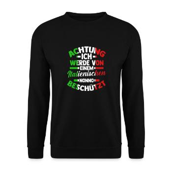 Italie Italien Grand-père Nonno Italien Italie - Sweat-shirt Unisexe - noir - Devant - Alina (178cm) & Michal (187cm)