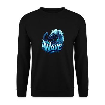 Catch the Wave für einen Surfer Wellenreiter - Unisex Pullover - Schwarz - Vorne - Alina (178cm) & Michal (187cm)