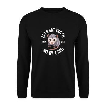 Opossum Possum Animal - Unisex Sweatshirt - black - Front - Alina (178cm) & Michal (187cm)