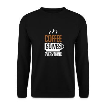 Coffee Solves Everything - Unisex Sweatshirt - black - Front - Alina (178cm) & Michal (187cm)