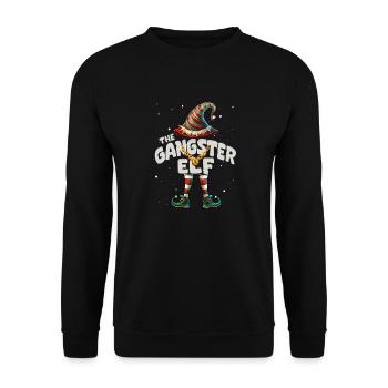I'm The Gangster Elf Christmas - Unisex Sweatshirt - black - Front - Alina (178cm) & Michal (187cm)