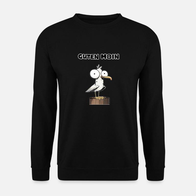 Good Moin Seagull hello good morning - Unisex Sweatshirt - black