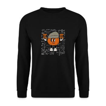 Groovy Pumpkin Pie Math Funny Halloween Pi Day - Unisex Sweatshirt - black - Front - Alina (178cm) & Michal (187cm)