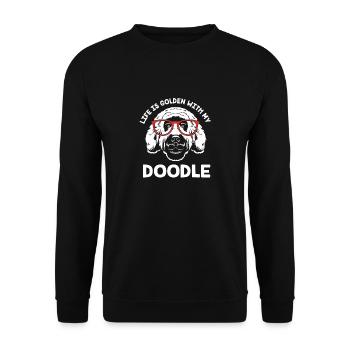 Goldendoodle - Unisex Sweatshirt - black - Front - Alina (178cm) & Michal (187cm)
