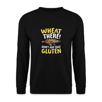 Wheat there! Don't add that gluten - Unisex Pullover - Schwarz - Vorne - Alina (178cm) & Michal (187cm)