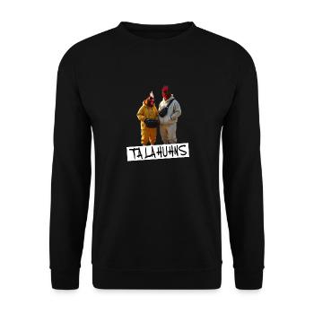 Talahuhns Talahon Wortspiel Lustig Satire - Unisex Pullover - Schwarz - Vorne - Alina (178cm) & Michal (187cm)