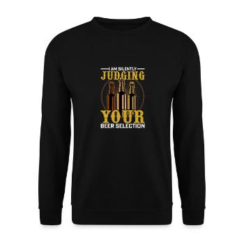 Je juge silencieusement votre sélection de bières artisanales - Sweat-shirt Unisexe - noir - Devant - Alina (178cm) & Michal (187cm)